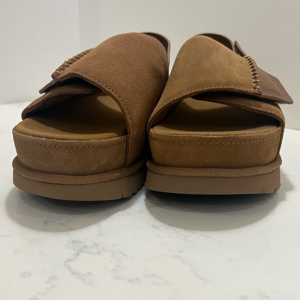 UGG Tan Suede Sandals with Contoured Footbed - Picture 11 of 14